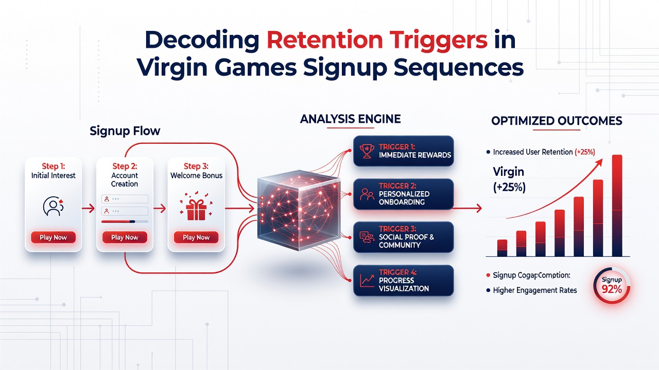 Flowchart of Virgin Games retention triggers during the registration sequence